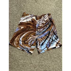 Women’s Size Small Say Anything Brown & Purple Patterned Biker Shorts